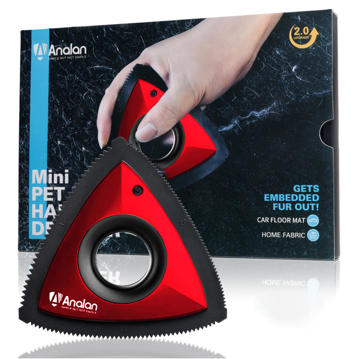 Analan Mini Pet Hair Remover for Car Detailing Dog Hair Tool Brush(Black)