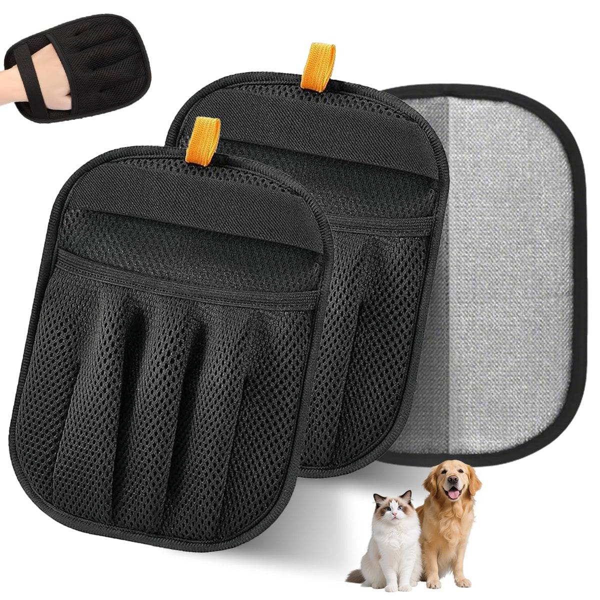 Electrostatic Pet Hair Remover Glove – Reusable Lint Roller Alternative for Furniture, Carpet & Clothes – Washable Dog & Cat Hair Brush with Strong Grip – No Sticky Refills Needed(1PCS)