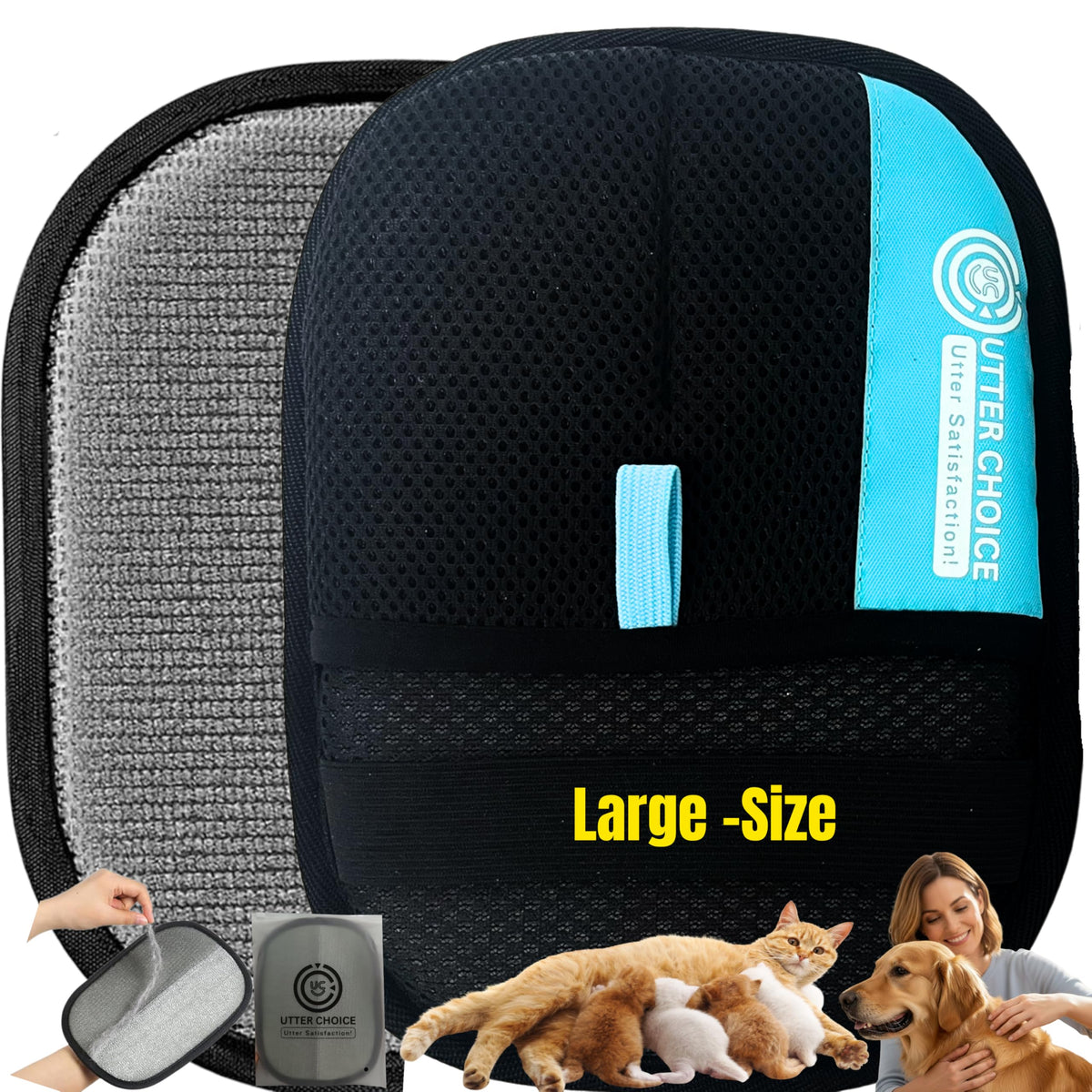 Upgraded Magic Brush Pet Hair Removal Glove, Electrostatic Grooming Mitt