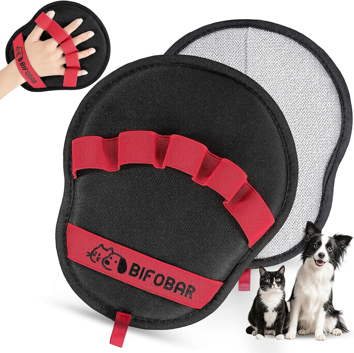 Pet Hair Removal Glove, Electrostatic Grooming Mitt for Dogs & Cats