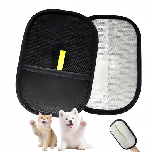 2Pcs Pet Hair Removal Glove - Electrostatic Gloves Pet Hair Remover - Reusable Cat Dog Grooming Glove Tool, No More Sticky Rolls or Lint Rollers
