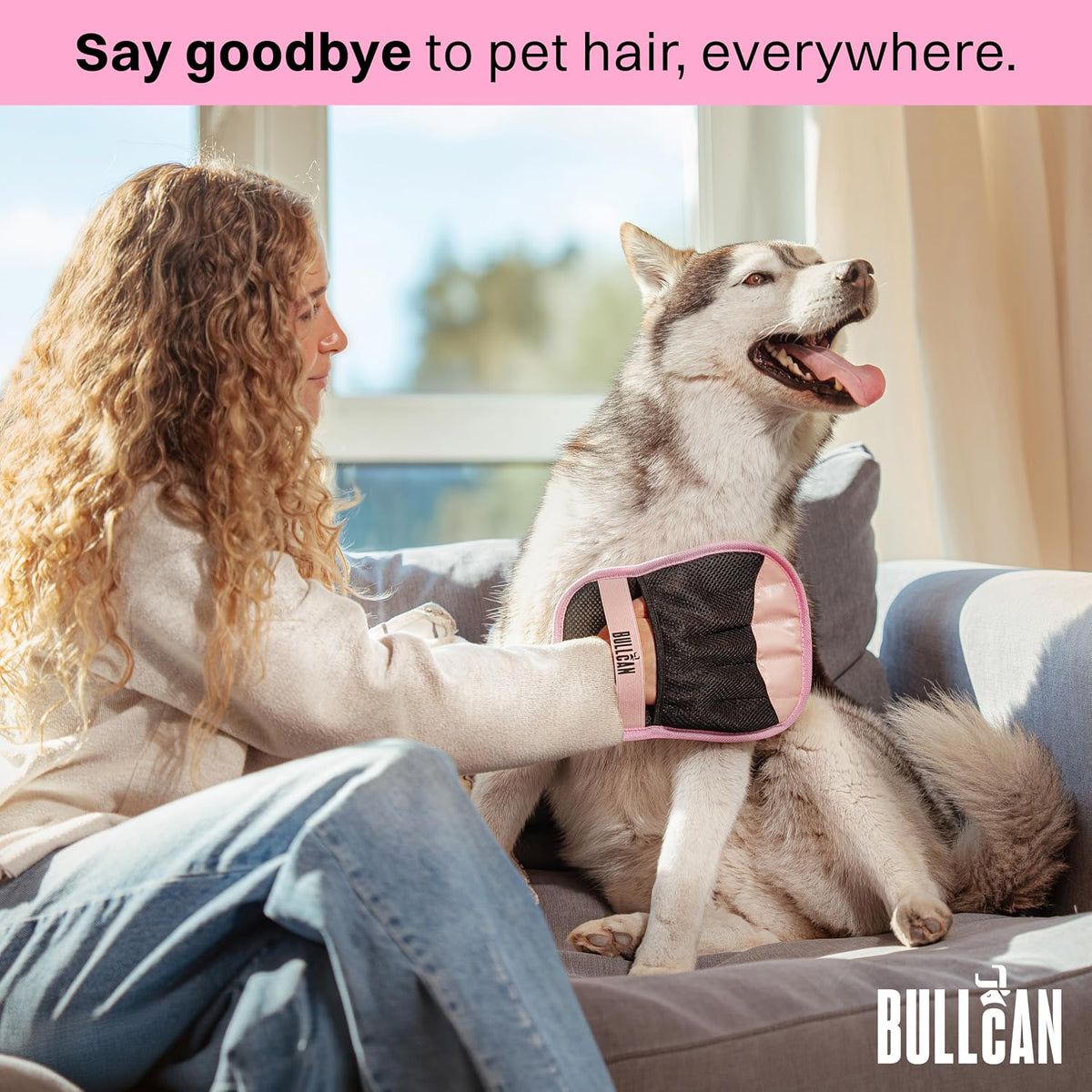 2-Pack Dog & Cat Hair Remover Glove - Electrostatic Pet Fur Removal Mitt for Furniture, Couch, Carpet, Car Seat & Clothes | Washable