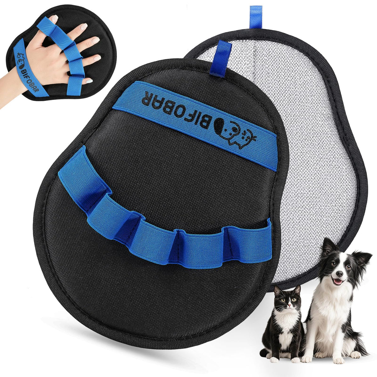 Pet Hair Removal Glove, Electrostatic Grooming Mitt for Dogs & Cats